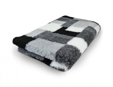 Lapje zwart grijs  wit